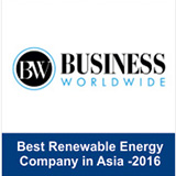 Business Worldwide - Best Renewable Energy Company in Asia 2016 award logo