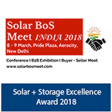 Solar BoS Meet 2018 - Solar + Storage Excellence award logo
