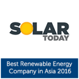 Solar Today - Best Renewable Energy Company in Asia 2016 award logo