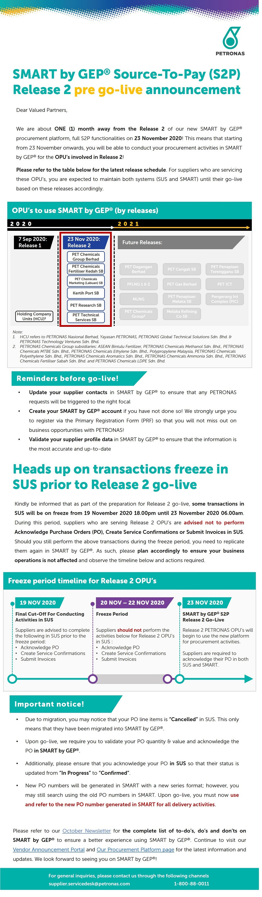 SMART by GEP® Source-To-Pay (S2P) Release 2 Pre Go-Live Announcement ...
